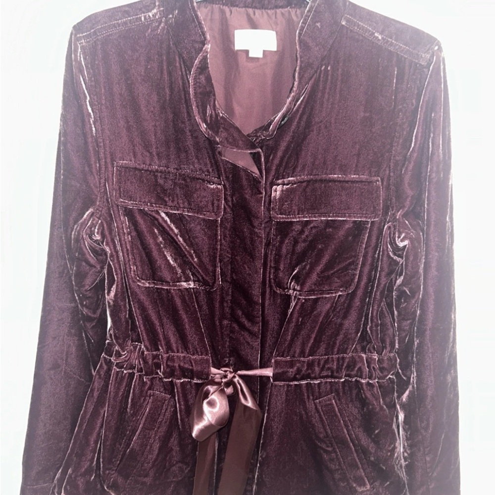 Loft Velvet Burgundy Jacket women’s size Md